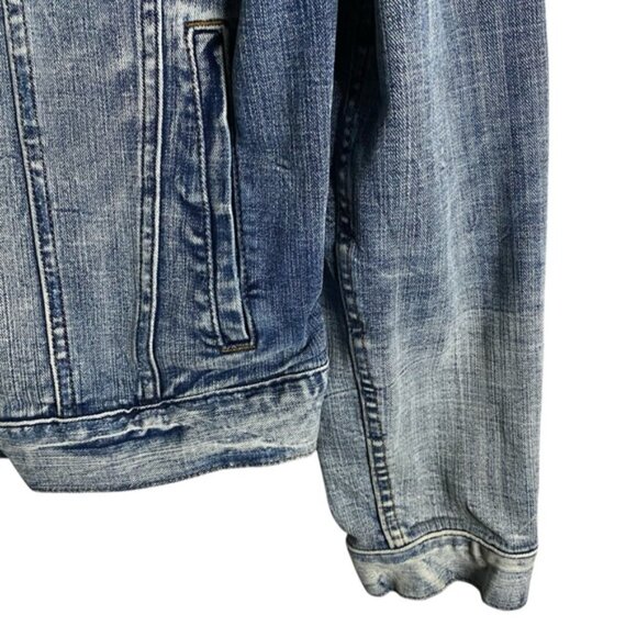 American Eagle Men's Medium Indigo Button Denim Jacket - Picture 4 of 7